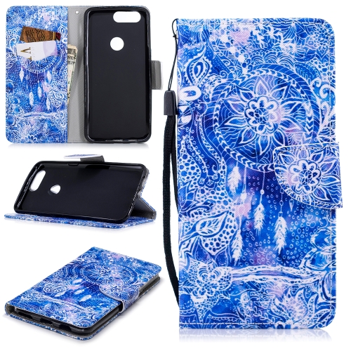 

For OnePlus 5T Colored Drawing Pattern Horizontal Flip TPU + PU Leather Case with Holder & Card Slots & Wallet & Lanyard(Blue Wind Chimes)