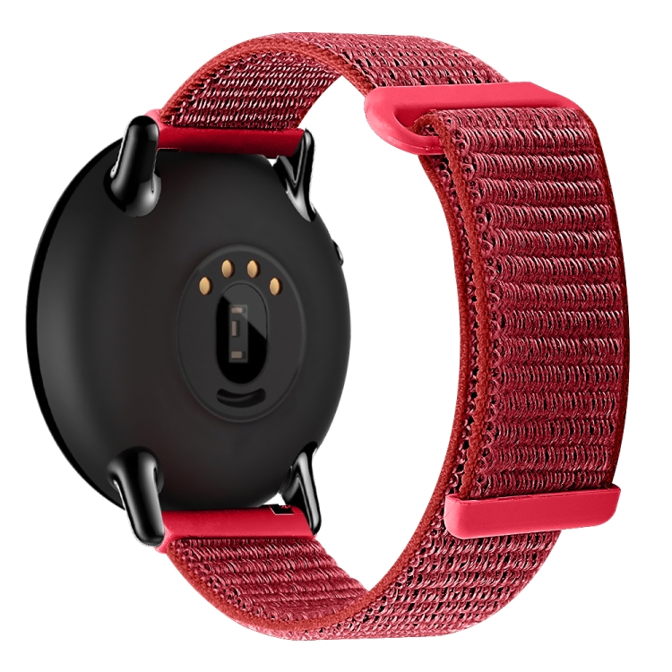 

For Huami Amazfit 22mm Two-section Nylon Loop Braided Sports Strap(China Red)