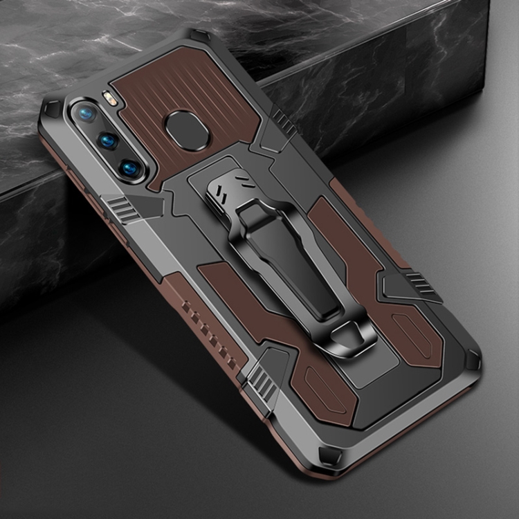 

For Samsung Galaxy A21 (US Version) Armor Warrior Shockproof PC + TPU Protective Case(Coffee)