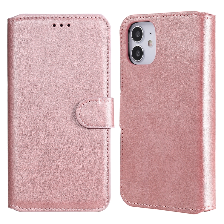 

For iPhone 12 mini Classic Calf Texture PU + TPU Horizontal Flip Leather Case, with Holder & Card Slots & Wallet(Rose Gold)
