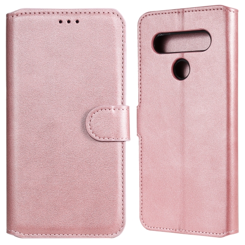 

For LG K61 Classic Calf Texture PU + TPU Horizontal Flip Leather Case, with Holder & Card Slots & Wallet(Rose Gold)