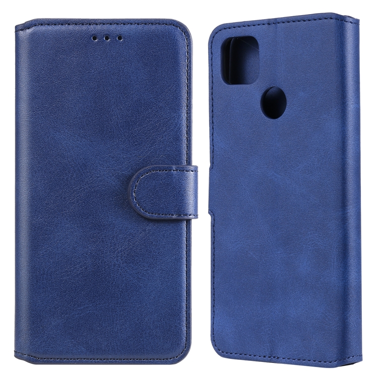 

For Xiaomi Redmi 9C Classic Calf Texture PU + TPU Horizontal Flip Leather Case, with Holder & Card Slots & Wallet(Blue)