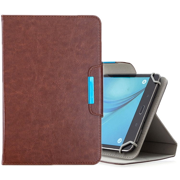 

For 8 inch Tablets Universal Solid Color Horizontal Flip Leather Case with Card Slots & Holder & Wallet(Brown)