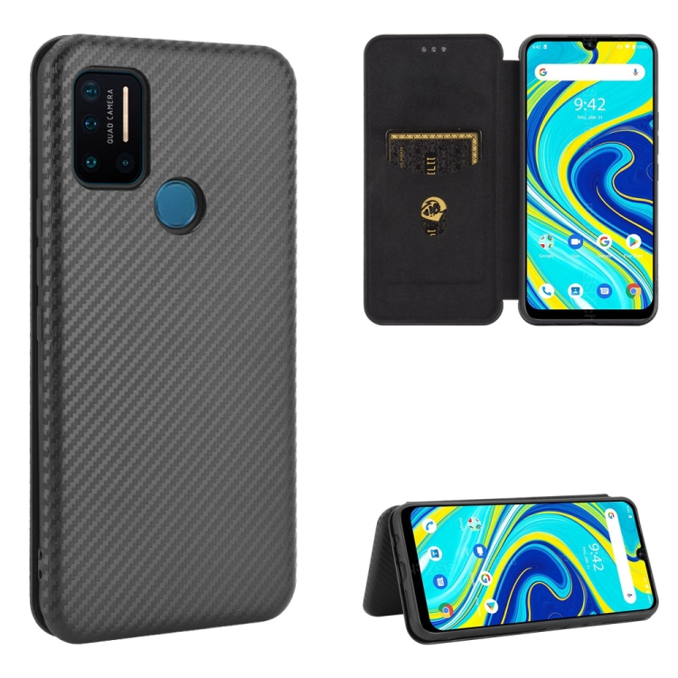 

For UMIDIGI A7 Pro Carbon Fiber Texture Magnetic Horizontal Flip TPU + PC + PU Leather Case with Card Slot(Black)