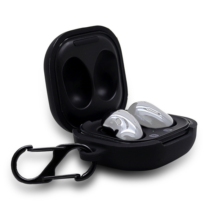 

For Samsung Galaxy Buds Live Anti-fall Silicone Earphone Protective Case with Hook(Black)