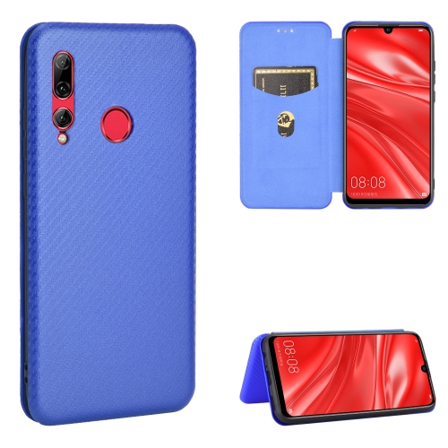 

For Huawei Honor 10i / 20i Carbon Fiber Texture Magnetic Horizontal Flip TPU + PC + PU Leather Case with Card Slot(Blue)