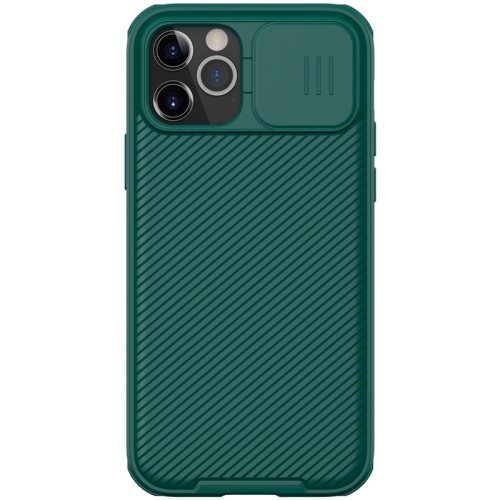 

For iPhone 12 / 12 Pro NILLKIN Black Mirror Pro Series Camshield Full Coverage Dust-proof Scratch Resistant Phone Case(Dark Green)
