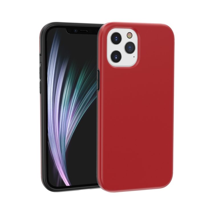 

For iPhone 12 Pro Max Shockproof Terminator Style Solid Color Protective Case(Red)