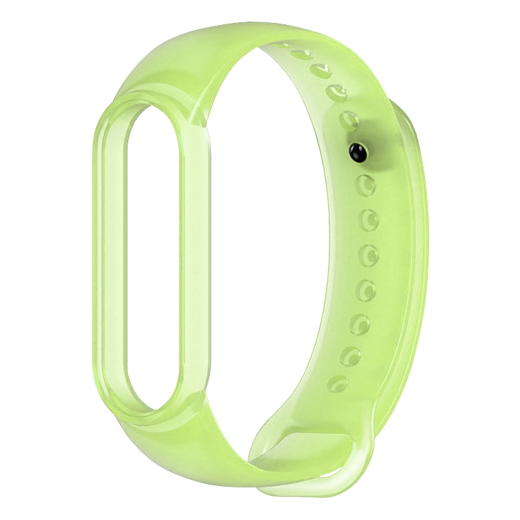 

For Xiaomi Mi Band 5 TPU Translucent Silicone Strap(Lime)