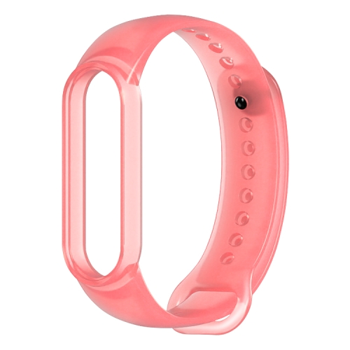 

For Xiaomi Mi Band 5 TPU Translucent Silicone Strap(Red)