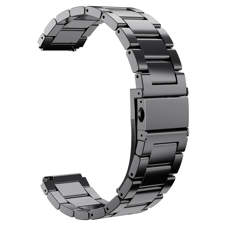 

For Xiaomi Smart Watch Stainless Steel Three Beads Replacement Strap Watchband(Black)