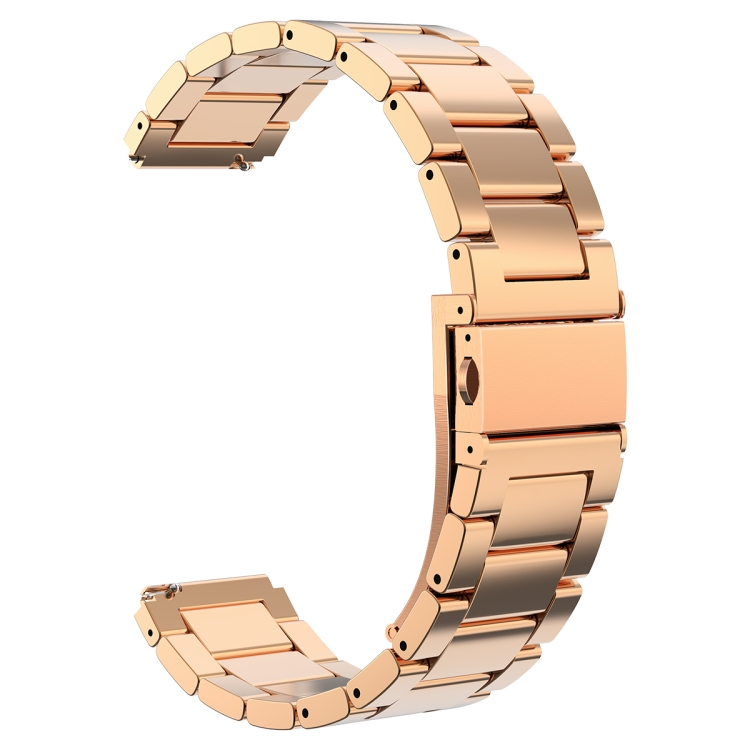 

For Xiaomi Smart Watch Stainless Steel Three Beads Replacement Strap Watchband(Rose Gold)