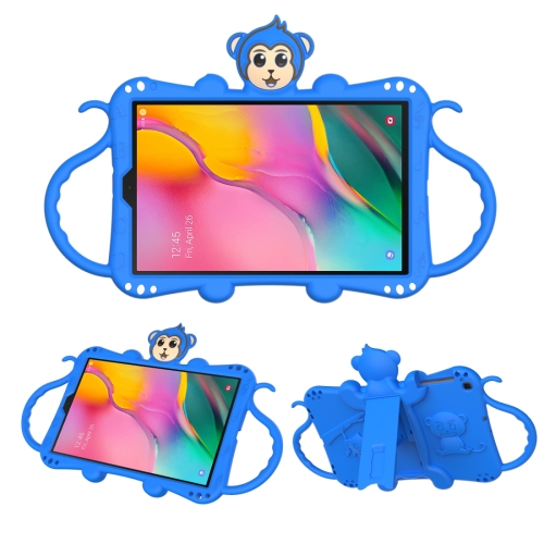 

For Samsung Galaxy Tab A 10.1 (2019) T510 / T515 Cartoon Monkey Kids Tablet Shockproof EVA Protective Case with Holder & Shoulder Strap & Handle(Blue)