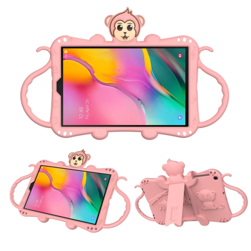

For Samsung Galaxy Tab A 10.1 (2019) T510 / T515 Cartoon Monkey Kids Tablet Shockproof EVA Protective Case with Holder & Shoulder Strap & Handle(Rose Gold)