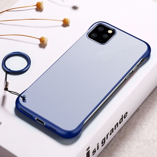 

For iPhone 11 Pro Frosted Anti-skidding TPU Protective Case with Metal Ring(Blue)
