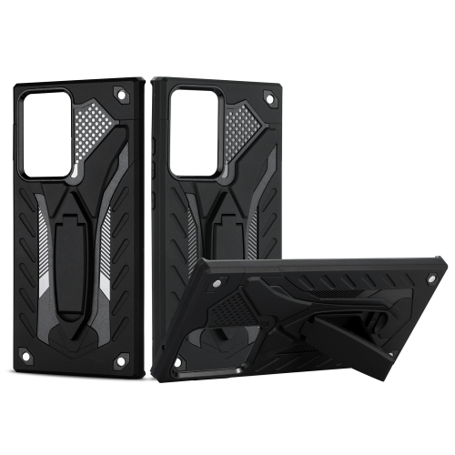 

For Samsung Galaxy Note20 Ultra 2 in 1 Armor Knight Series PC + TPU Protective Case with Invisible Holder(Black)