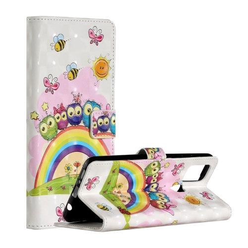 

For Samsung Galaxy A21s 3D Painted Pattern Horizontal Flip Leather Case with Holder & Card Slots & Photo Frame & Wallet(Rainbow Cat Family)