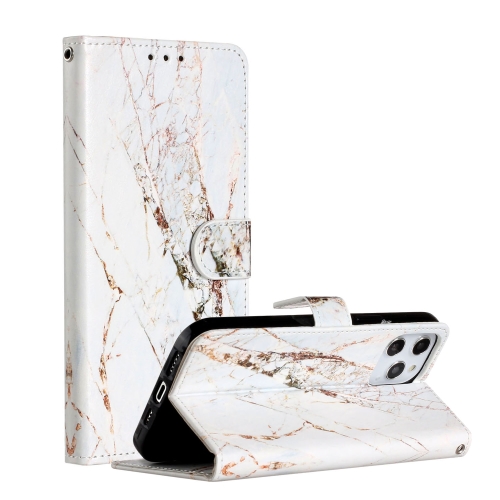 

For iPhone 12 Pro Max Painted Pattern Horizontal Flip Leather Case with Holder & Card Slots & Photo Frame(White Gravel)