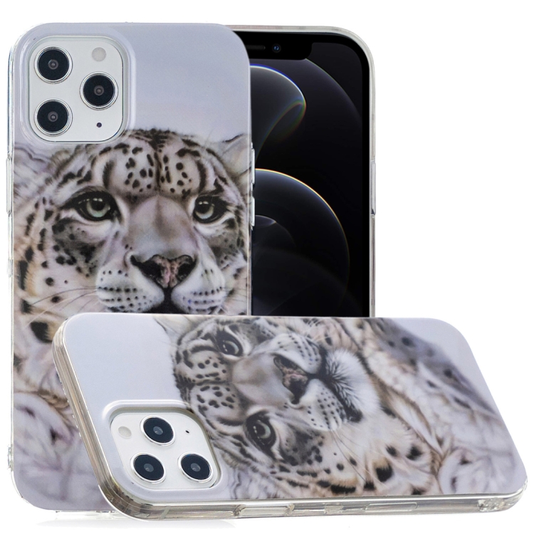 

For iPhone 12 / 12 Pro Painted Pattern TPU Protective Case(Leopard Head)