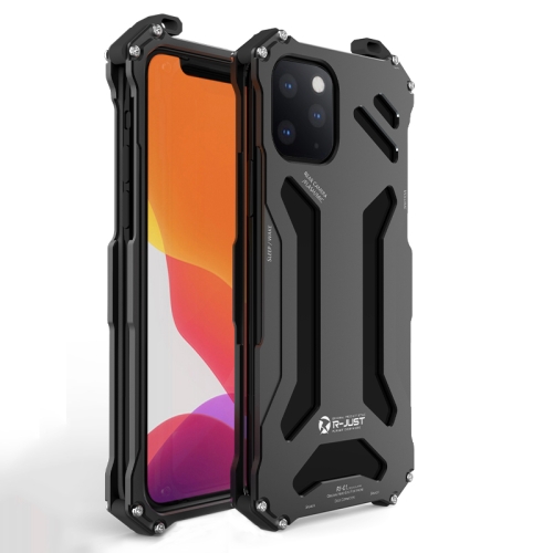 

For iPhone 12 mini R-JUST Shockproof Armor Metal Protective Case(Black)