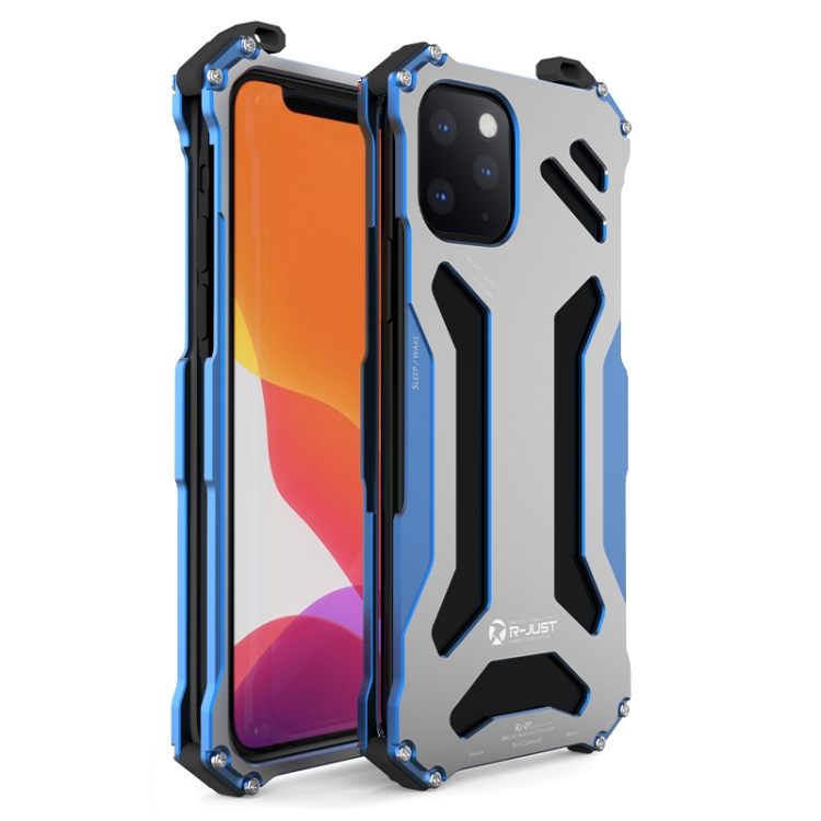 

For iPhone 12 mini R-JUST Shockproof Armor Metal Protective Case(Blue)
