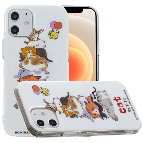 

For iPhone 12 mini Luminous TPU Soft Protective Case(Cats)