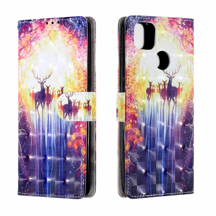 

For Xiaomi Redmi 9C 3D Painting Horizontal Flip Leather Case with Holder & Card Slot & Wallet & Hand Strap(Deers)