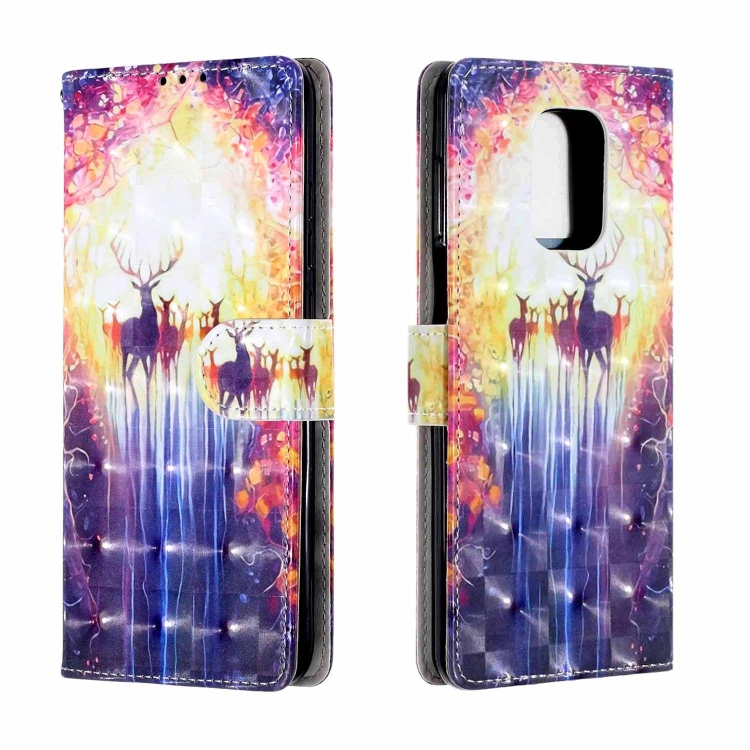 

For Xiaomi Redmi Note 9 Pro 3D Painting Horizontal Flip Leather Case with Holder & Card Slot & Wallet & Hand Strap(Deers)