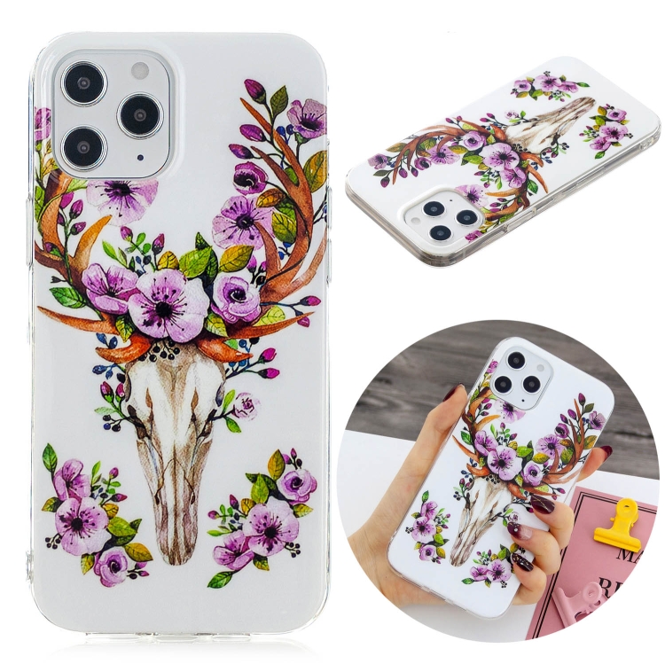 

For iPhone 12 Pro Max Luminous TPU Soft Protective Case(Flower Deer)