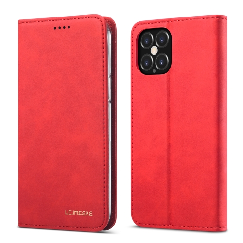 

For iPhone 12 Pro Max LC.IMEEKE LC-002 Series Skin Hand Feeling PU + TPU Horizontal Flip Leather Case with Holder & Card Slot & Wallet(Red)