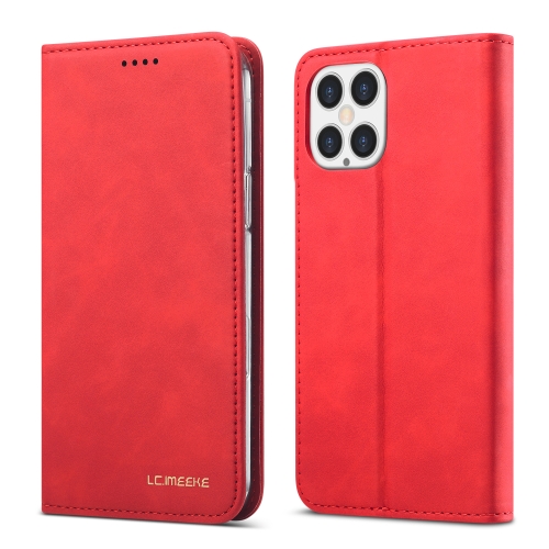 

For iPhone 12 / 12 Pro LC.IMEEKE LC-002 Series Skin Hand Feeling PU + TPU Horizontal Flip Leather Case with Holder & Card Slot & Wallet(Red)