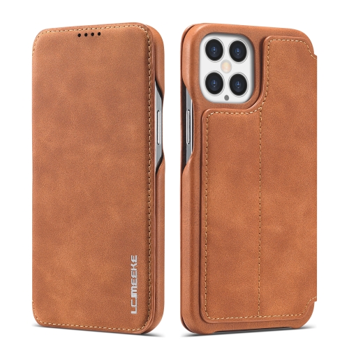 

For iPhone 12 Pro Max LC.IMEEKE Hon Ancient Series Horizontal Flip Leather Case with Holder & Card Slot(Brown)