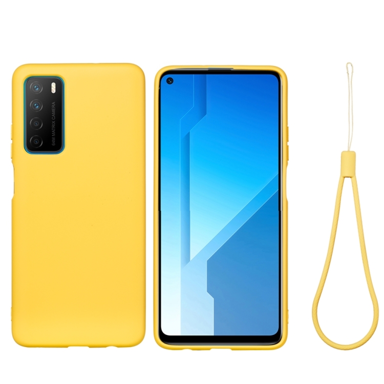 

For Huawei Honor Play 4 Pure Color Liquid Silicone Shockproof Full Coverage Case(Yellow)