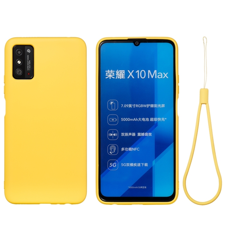 

For Huawei Honor X10 Max Pure Color Liquid Silicone Shockproof Full Coverage Case(Yellow)