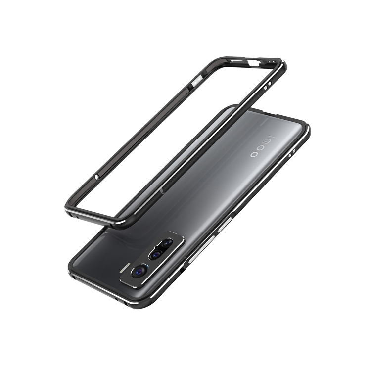

For Vivo iQOO 5 & 5 Pro Aluminum Alloy Shockproof Protective Bumper Frame(Black Silver)