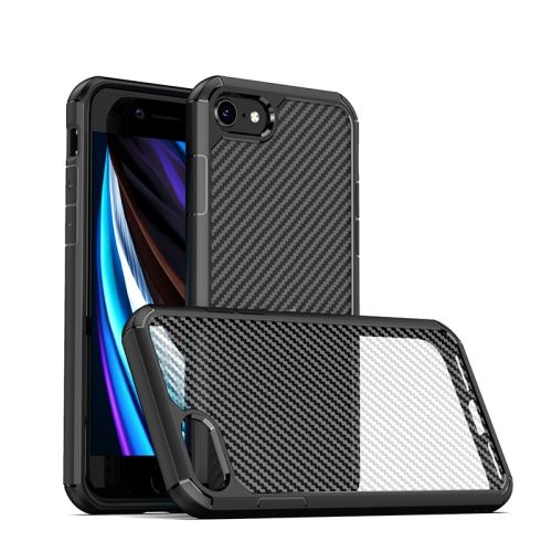 

For iPhone SE 2020 / 8 / 7 iPAKY Pioneer Series Carbon Fiber Texture Shockproof TPU + PC Case(Black)