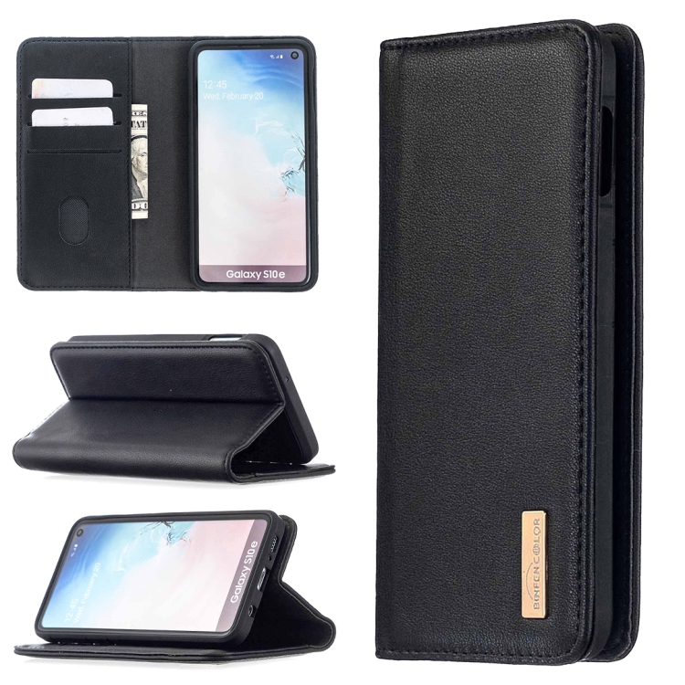 

For Samsung Galaxy S10e 2 in 1 Detachable Magnetic Horizontal Flip Genuine Leather Case with Holder & Card Slots & Wallet(Black)
