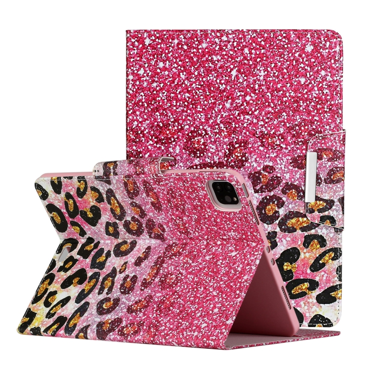 

For iPad Pro 11 inch (2020) Painted Pattern Horizontal Flip Leather Case with Holder(Leopard Powder Sand)