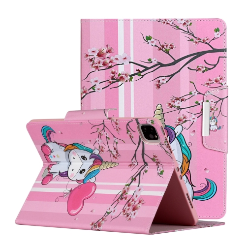 

For iPad Pro 11 inch (2020) Painted Pattern Horizontal Flip Leather Case with Holder(Sakura Unicorn)
