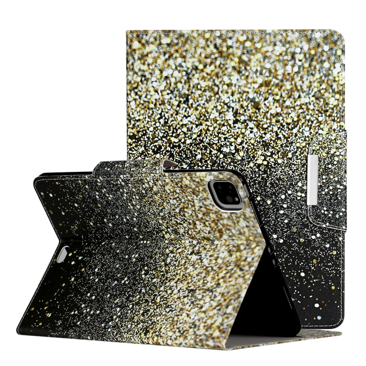 

For iPad Pro 11 inch (2020) Painted Pattern Horizontal Flip Leather Case with Holder(Black and Yellow Sand)