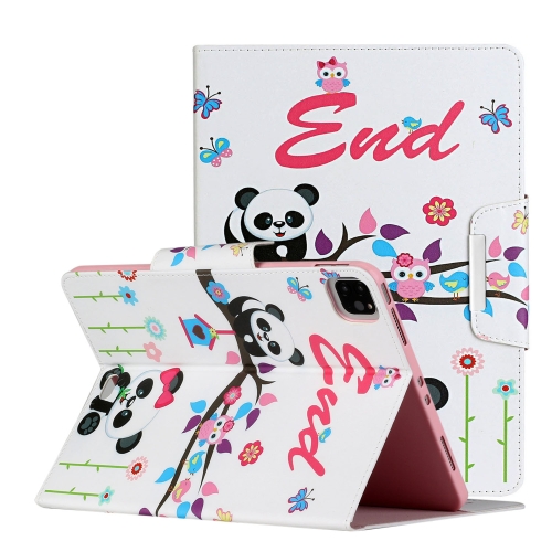 

For iPad Pro 11 inch (2020) Painted Pattern Horizontal Flip Leather Case with Holder(Panda)