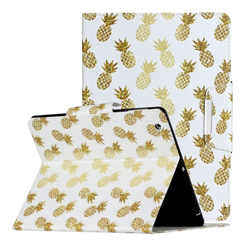 

For iPad 4 / 3 / 2 Painted Pattern Horizontal Flip Leather Case with Holder(Pineapple)