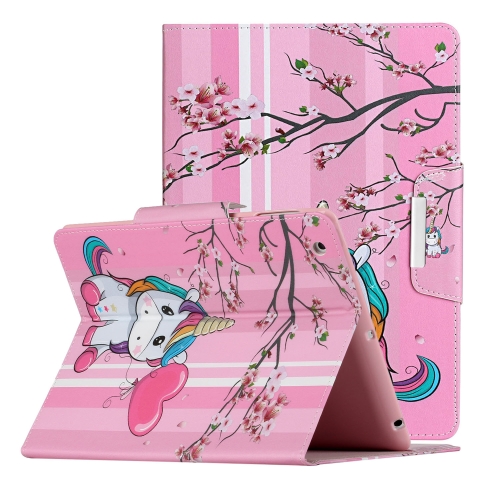 

For iPad 4 / 3 / 2 Painted Pattern Horizontal Flip Leather Case with Holder(Sakura Unicorn)