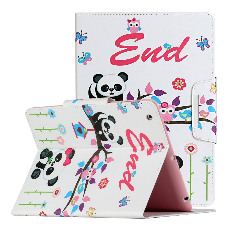 

For iPad 4 / 3 / 2 Painted Pattern Horizontal Flip Leather Case with Holder(Panda)