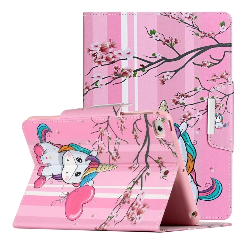 

For iPad Mini (2019) Painted Pattern Horizontal Flip Leather Case with Holder(Sakura Unicorn)
