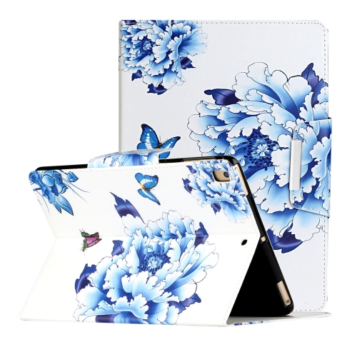 

For iPad 5 Painted Pattern Horizontal Flip Leather Case with Holder(Blue and White Porcelain Butterfly)