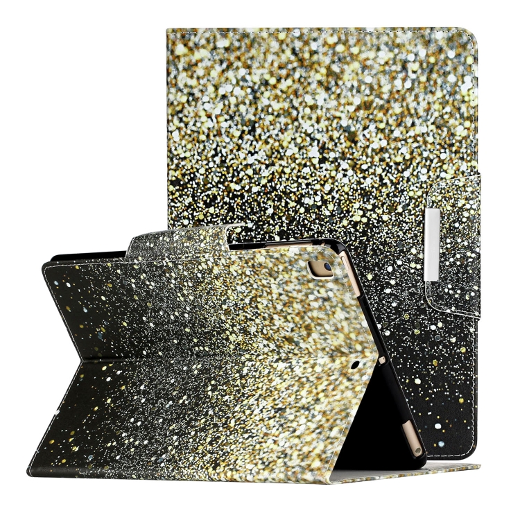 

For iPad 5 Painted Pattern Horizontal Flip Leather Case with Holder(Black and Yellow Sand)