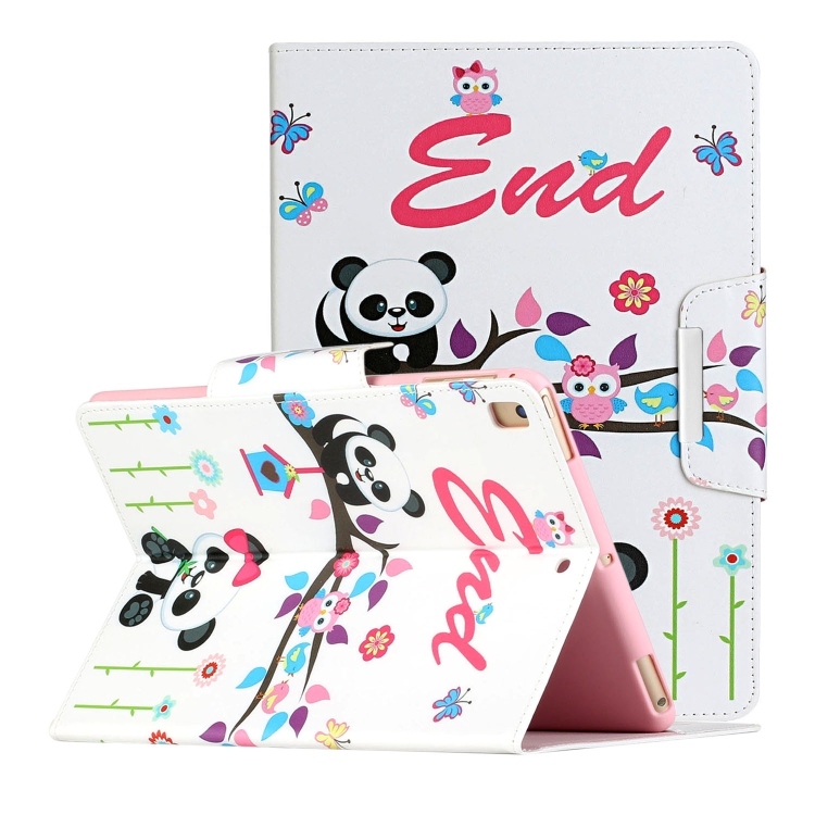 

For iPad 5 Painted Pattern Horizontal Flip Leather Case with Holder(Panda)