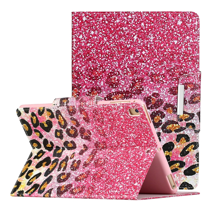 

For iPad Pro 10.5 inch Painted Pattern Horizontal Flip Leather Case with Holder(Leopard Powder Sand)