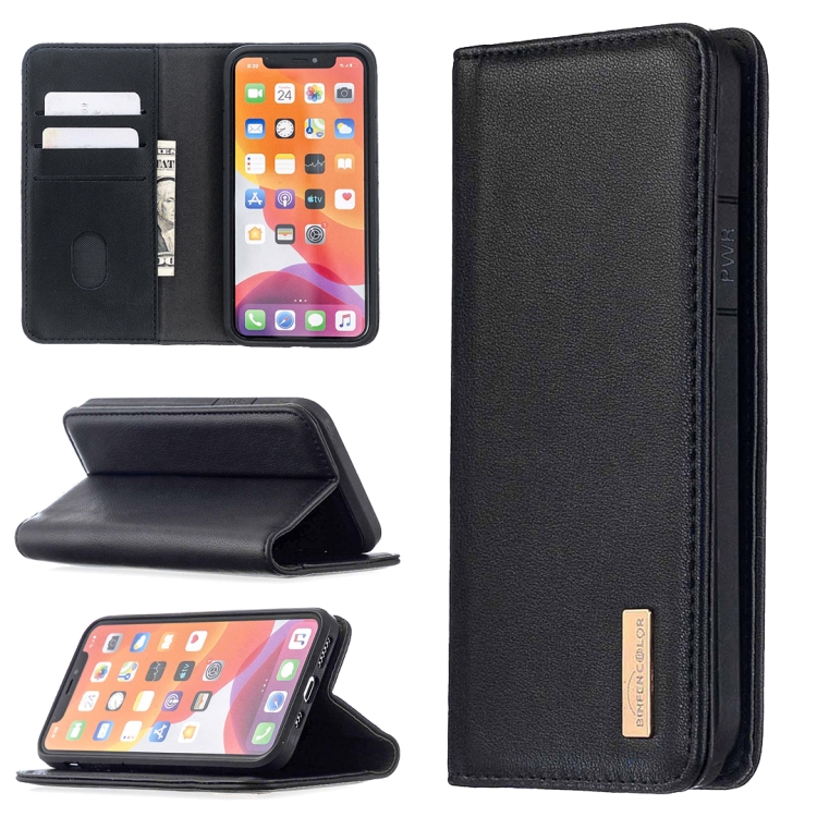 

For iPhone 11 Pro 2 in 1 Detachable Magnetic Horizontal Flip Genuine Leather Case with Holder & Card Slots & Wallet(Black)